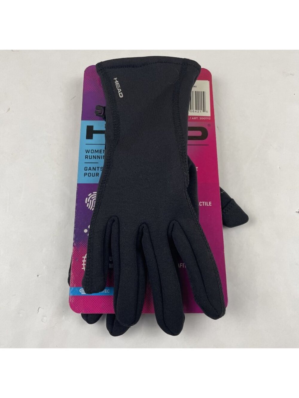 HEAD Touchscreen Running Gloves Women’s L High Grip Silicone Palm Ultrafit Black